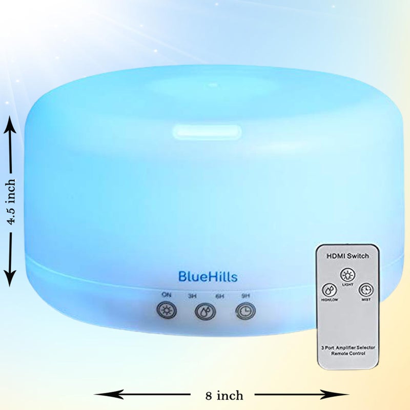 BlueHills Premium 1000 ML XL Essential Oil Diffuser Aromatherapy Humidifier with Remote for Large Room Home 18 Hour Run Huge Coverage Area 1 Liter Mood Lights Extra Large Capacity White D001 - Image 3